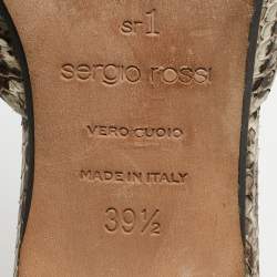 مملوكة مسبقًا Sergio Rossi Beige Water Snakeskin Slingback Pumps Size 39.5