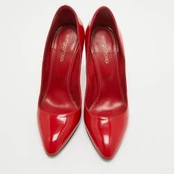 Pre Owned Sergio Rossi Red Patent Leather Pumps Size 38