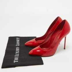 Pre Owned Sergio Rossi Red Patent Leather Pumps Size 38