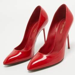 Pre Owned Sergio Rossi Red Patent Leather Pumps Size 38