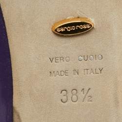 Pre Owned Sergio Rossi Purple Patent Leather Peep Toe Platform Pumps Size 38.5