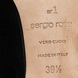 Sergio Rossi Black Satin Crystal Embellished Pumps Size 39.5