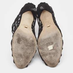 Pre Owned Sergio Rossi Black Suede Cut Out Sandals Size 40