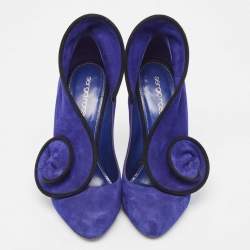 مملوكة مسبقًا Sergio Rossi Blue Suede Twirl Pumps Size 37