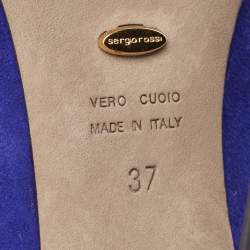 مملوكة مسبقًا Sergio Rossi Blue Suede Twirl Pumps Size 37