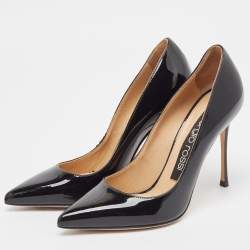 Pre Owned Sergio Rossi Black Patent Leather Pointed Toe Pumps Size 36