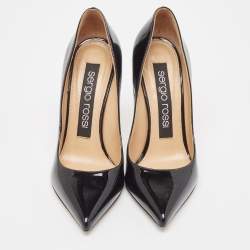Pre Owned Sergio Rossi Black Patent Leather Pointed Toe Pumps Size 36