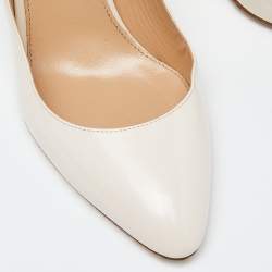 Sergio Rossi Beige Leather Slingback Pumps Size 38