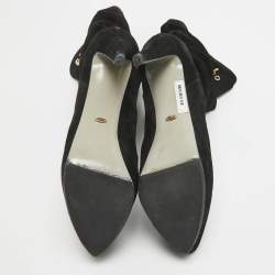 Pre Owned Sergio Rossi Black Suede Buckle Mid Calf Boots Size 40 