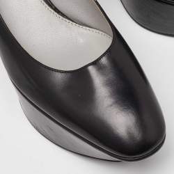 Sergio Rossi Black Leather Wedge Platform Pumps Size 38