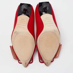 Sergio Rossi Red Satin Buckle Pumps Size 35.5