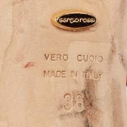 مملوكة مسبقًا حذاء كعب عالي سيرجيو روسي سويدي برتقالي مقدمة مفتوحة منصة شريط خلفي مقاس 38