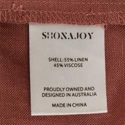 Pre Owned Shona Joy Pink Linen Blend Cut-Out Maxi Dress M