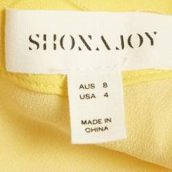 Pre Owned Shona Joy Yellow Crepe Halter Neck Pierce Maxi Dress S