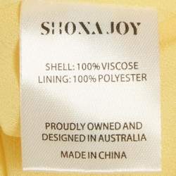 Pre Owned Shona Joy Yellow Crepe Halter Neck Pierce Maxi Dress S