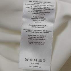 Pre Owned فساتين سيجنيفيكنت أزرار بيضاء قماشية محززة بروفانس ماكسي مقاس صغير (سمول)