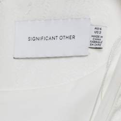 Pre Owned فساتين سيجنيفيكنت أزرار بيضاء قماشية محززة بروفانس ماكسي مقاس صغير (سمول)