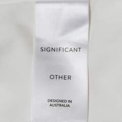 Pre Owned فساتين سيجنيفيكنت أزرار بيضاء قماشية محززة بروفانس ماكسي مقاس صغير (سمول)