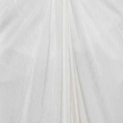 Pre Owned فساتين سيجنيفيكنت أزرار بيضاء قماشية محززة بروفانس ماكسي مقاس صغير (سمول)