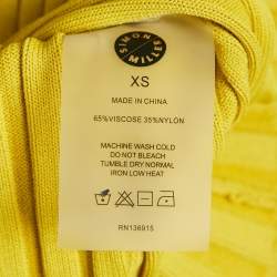 Simon Miller Yellow Rib Knit Fringed Maxi Dress XS