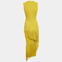 Simon Miller Yellow Rib Knit Fringed Maxi Dress XS
