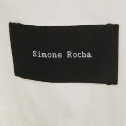 Pre Owned Simone Rocha White Cotton Gathered Sleeve Detail Shirt M