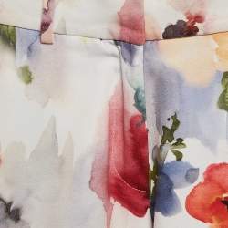 Simonetta Multicolor Floral Print Crepe Ruffled Shorts S