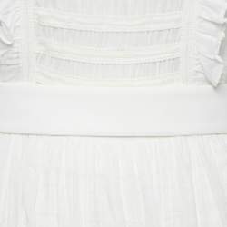 Pre Owned Sir the Label Aurelie White Cotton Tiered Open Back Midi Dress XS