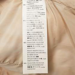 Sisley Beige Crepe Fur Collar Detail Quilted Puffer Jacket M