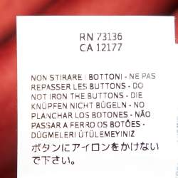 Pre Owned S'Max Mara Brick Red Cotton & Ramie Belted Button Front Dress L