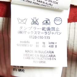 Pre Owned S'Max Mara Brick Red Cotton & Ramie Belted Button Front Dress L