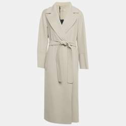 Pre Owned S'Max Mara Beige Wool Belted Elisa Coat L