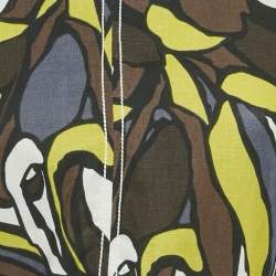 Pre Owned S'Max Mara Blue Printed Cotton Belted Long Dress XL