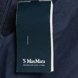S'Max Mara Dark Blue Cotton Blend Taso Pleated Jumpsuit XL