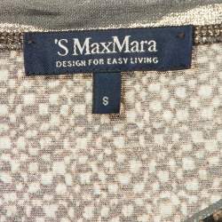 S'Max Mara Brown Snake Print Wool Blend Knit T-Shirt S