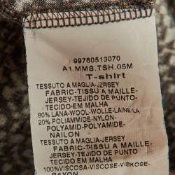 S'Max Mara Brown Snake Print Wool Blend Knit T-Shirt S