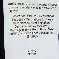 Pre Owned S'Max Mara Navy Crepe Shoulder Tie-Up Jumpsuit M