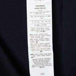 Pre Owned S'Max Mara Navy Crepe Shoulder Tie-Up Jumpsuit M