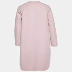 S'Max Mara Pink Wool Cucito A Mano Mid Length Coat M