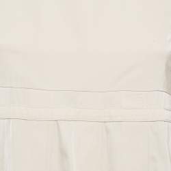 S'Max Mara Beige Cotton Blend Pleated Sleeveless Dress S
