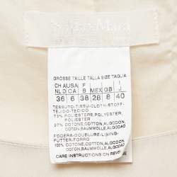 S'Max Mara Beige Cotton Blend Pleated Sleeveless Dress S