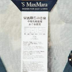 Pre Owned S'Max Mara Blue Pesche Print Cotton Belted Midi Dress M