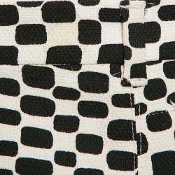 S'Max Mara White/Black Printed Cotton Wide-Leg Trousers L