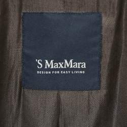 S'Max Mara Grey Felt Double Breasted Coat M