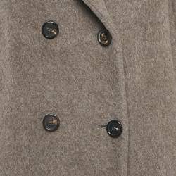 S'Max Mara Grey Felt Double Breasted Coat M