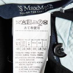 S' Max Mara Black Crepe Wide Leg Trousers XL