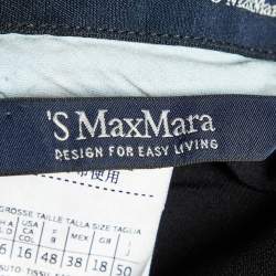 S' Max Mara Black Crepe Wide Leg Trousers XL