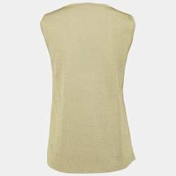 Pre Owned S'Max Mara Metallic Lurex Jersey Sleeveless Top S