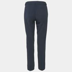 S'Max Mara Navy Blue Crepe Trousers M