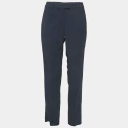 S'Max Mara Navy Blue Crepe Trousers M